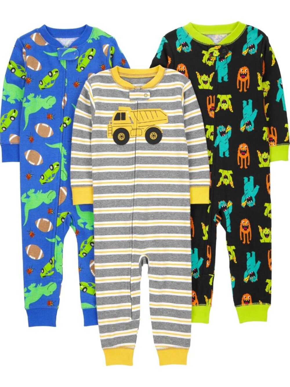 Cozy 3-Pack Baby Snug Fit Footless Cotton Pajamas for Comfort & Style